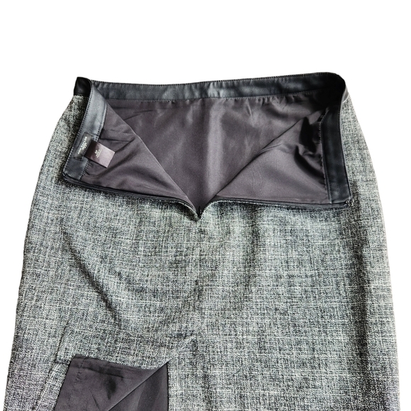 Ann Taylor petite black grey dark academia tweed fully lined Normcore skirt - Picture 4 of 7